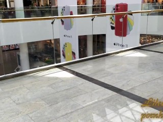 Showing off my ass and pussy in the middle of the mall