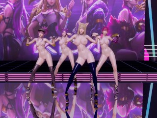 [MMD] GirlsDay - Something Nude Vers. Ahri Akali Evelynn Kaisa 3D Uncensored Nude Dance
