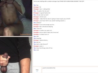 A Hot Mask Wearing on Omegle Watches a Big Cock during Quarantine